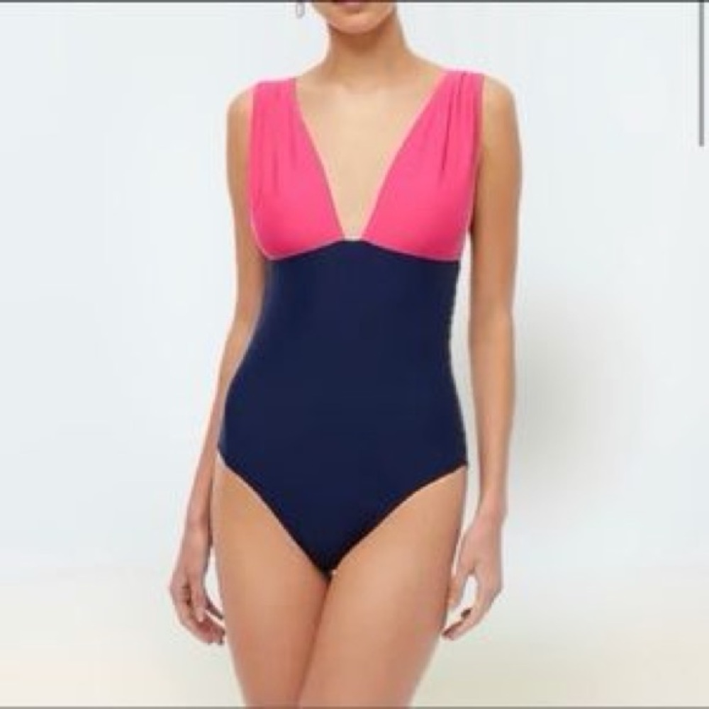 J Crew colorblock vneck one piece